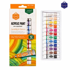 Keep Smiling Artist Acrylic Paint Set, 12 Vibrant Colors × 6ml, Water-Based Fast-Drying Paint with Rich Pigmentation (7706A)